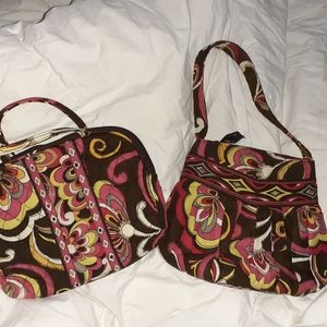 Vera Bradley clutch and cosmetic bag